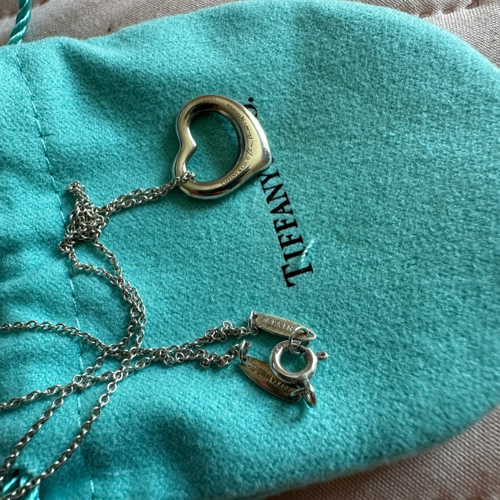Tiffany Open Heart Pendant Necklace - Silver - Picture 3 of 5